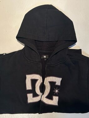 DC Black men’s large Zip Hoodie with White Logo
